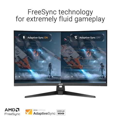 ASUS TUF Gaming 31.5” 1440P Curved HDR Gaming Monitor (VG32WQ3B) – QHD (2560 x 1440), 180Hz, 0.5ms, 1500R, Extreme Low Motion Blur, FreeSync, 90% DCI-P3, Shadow Boost, DisplayWidget, 3 yr Warranty — view 3