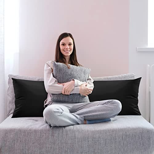 Utopia Bedding Full Body Pillow for Adults (Black, 20 x 54 Inch), Long Pillow for Sleeping, Large Pillow Insert for Side Sleepers — view 4