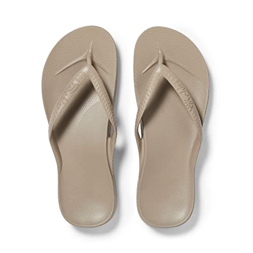 Archies Arch Support Flip Flops Men & Women Plantar Fasciitis Taupe M4/W5