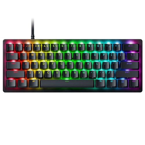 Razer Huntsman V3 Pro Mini 60% Esports Gaming Keyboard: Analog Optical Switches with Rapid Trigger & Adjustable Actuation - Onboard Adjustments - Dual-Purpose Mod Keys - Doubleshot PBT Keycaps - Black