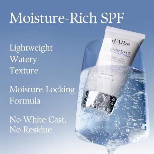 d'alba Piedmont Italian White Truffle Waterfull Essence Sunscreen, Vegan Skincare, Lightweight Sunscreen with BROAD SPECTRUM SPF 50+, Glowy, Safe for all Skin Types, Korean Skin Care (1.69 fl. oz) — view 4