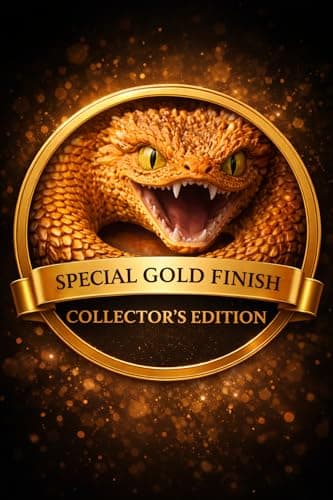 Articulated Crystal Snake – 3D Printed Flexible Snake Figurine, 58 cm (23 in) Poseable Serpent with Movable Mouth, Realistic Eyes, Fantasy Desk Decor (Ages 14+), (Gold) — view 6