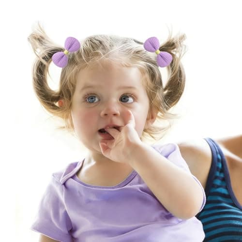 248 Pcs Baby Hair Ties Multicolors Elastic Hair Ties Cute Boutique Hair Bows and Flowers Hair Accessories for Baby Toddler Kids - KAMHBE — view 4
