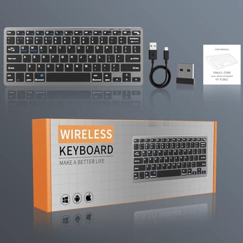 SQQSOOZ Wireless Rechargeable Keyboard, Slim Keyboard, Grey Black — view 7