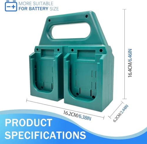 4-Slot Battery Holder for Makita 14V&18V LXT Batteries - Rugged & Portable Storage Case, Compact Organizer for Tool Boxes & Bags, Quick Access, Ideal for Transport & Job Sites — view 2