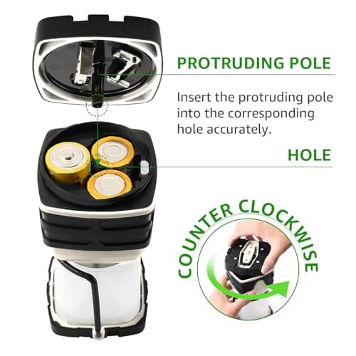 Lepro 1000LM Battery Powered LED Camping Lantern, White Tent Light with 4 Light Modes, Camping Essentials, Waterproof Lantern Flashlight for Camping, Emergency Light, Power Outage, Not Rechargeable — view 4