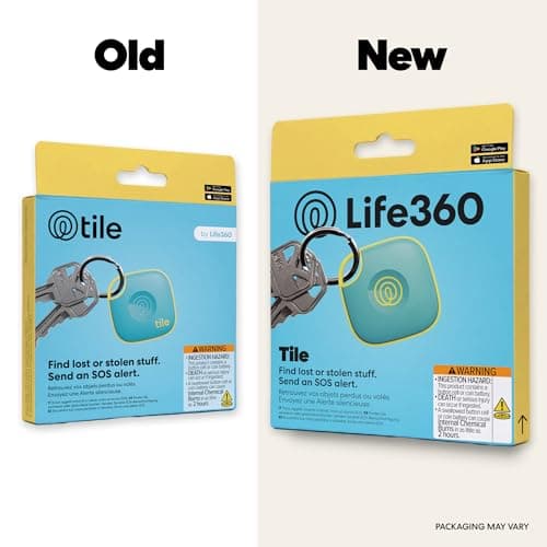 Life360 Tile - Bluetooth Tracker, Keys Finder and Item Locator for Keys, Bags and More. Phone Finder. Both iOS and Android Compatible. 1-Pack (Aqua Lemon)