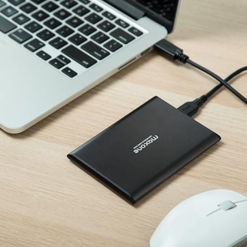 Maxone 500GB Ultra Slim Portable External Hard Drive HDD USB 3.0 Compatible with PC, Laptop, Charcoal Grey — view 3