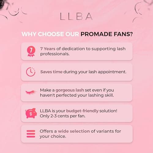 LLBA Promade Fans | Handmade Volume Eyelashes | Multi Selections From 3D To 16D | C CC D DD L M Curl | Thickness 0.03 ~ 0.1 mm | 8 - 20mm Length | Long Lasting | Easy Application (5D-0.07 D 12 mm) — view 4