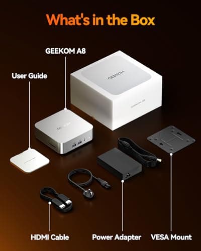 GEEKOM A8 Mini PC, Ryzen 7 8745HS, 16GB DDR5 Upgradeable RAM, 1TB SSD — view 12