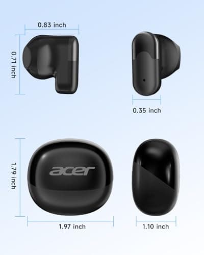 Acer Wireless Earbuds, Bluetooth 6.0 Headphones with 35H Playtime, ENC Noise Canceling for Clear Calls, IP55 Water-Dust Resistant, Immersive 13mm Driver Audio, Smart Touch Control for iOS & Android — view 6
