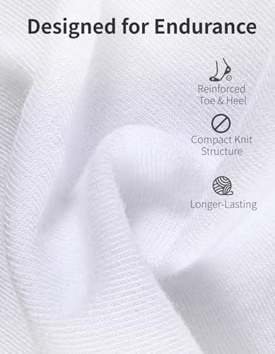 CLOSEMATE No Show Socks for Men & Women 6 Pairs Low Cut Non Slip Cotton Invisible Casual Comfort Thin Socks(6 White, Size M) — view 5