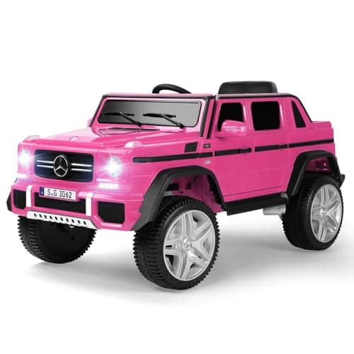 Ride On Cars, Licensed Mercedes-Benz Maybach G650S, 12V7AH Battery Powered Toy Electric Car for Kids W/LED Underglow Lights,Remote Control, 2 Motors, 3 Speeds, Music, Bluetooth,Horn, Rose Pink