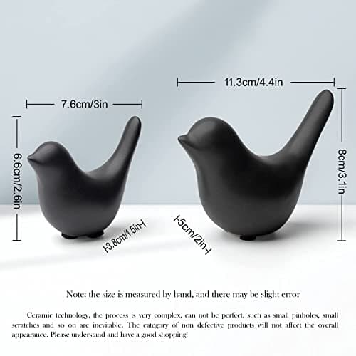 Notakia Small Birds Statues Black Home Decor Modern Style Decorative Ornaments for Living Room, Bedroom, Office Desktop, Cabinets — view 5