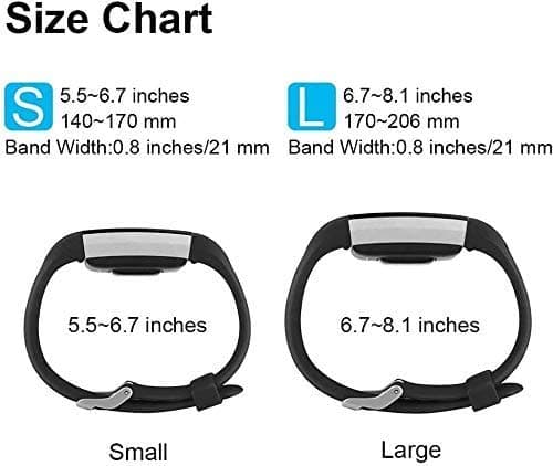 Vancle Replacement Bands Compatible for Fitbit Charge 2 Bands, Soft Silicone Accessory Strap for Fitbit Charge 2 Small Large, No Tracker (003, 3PC(Black+Blue+Grey), Large) — view 3