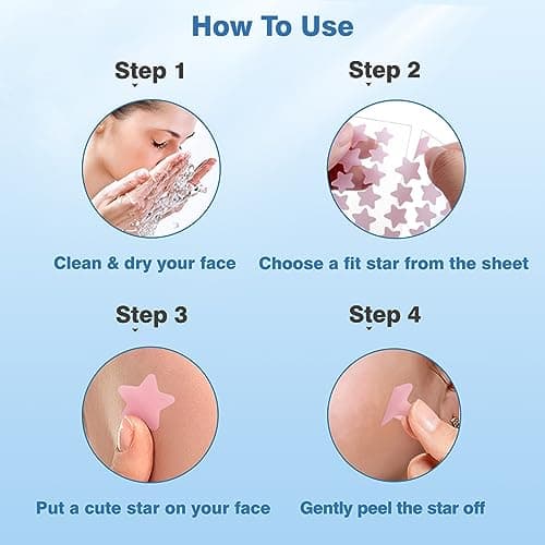 QUSTERE Pimple Patches for Face, Hydrocolloid Acne Patches, Cute Star Zit Covers, Colorful Spot Stickers with Tea Tree, Salicylic Acid & Cica Oil| 3 Sizes (10mm, 12mm & 14mm) |200 Count — view 6