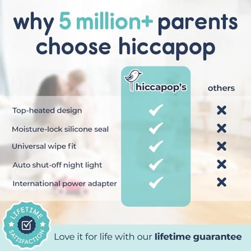 Hiccapop Baby Wipe Warmer and Baby Wet Wipes Dispenser | Baby Wipes Warmer for Babies | Diaper Wipe Warmer with Changing Light, White — view 4