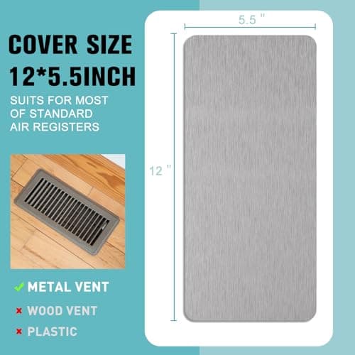 5.5"x12" Magnetic Vent Covers, 2 Pack Magnet Air Vent Cover for Floor Home — view 2