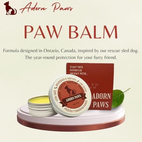 Natural Dog Paw & Nose Balm for Soft Paws | Paw Wax Lick-Safe & Lab-Tested | Protection for Dry, Cracked Paws and Nose | 2026 Formula | 1.76oz | AdornPaws — view 2