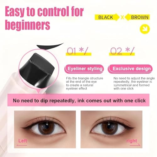 PAGE VINE Winged Eyeliner Stamp Pen Dual Head Rotating Design, Quick-Dry, Long-Lasting, Smudge-Proof for Easy Cat Eye (Black) — view 2