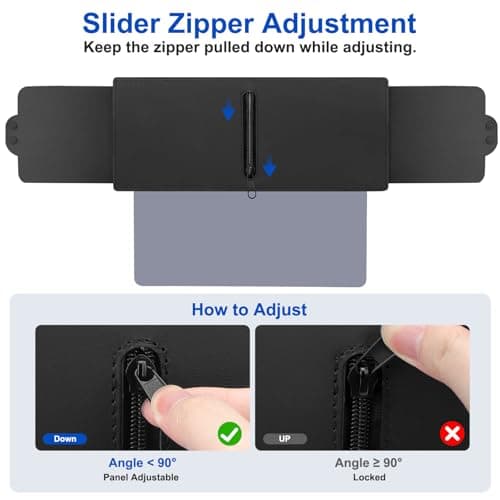Linkstyle Sun Visor Extender for Car, 3-Sided Expandable Anti-Glare Car Visor Extender, PU Leather Polarized Sun Blocker Extension with PC Lenses for UV Cars SUVs Vans Taxis — view 4
