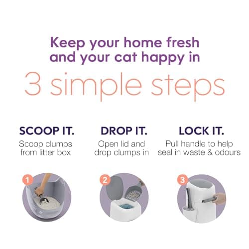 Litter Genie Style Pail - Cat Litter Waste Disposal System with Square Pail Refill Bag - Compatible with Standard and Jumbo Litter Genie Refill — view 4