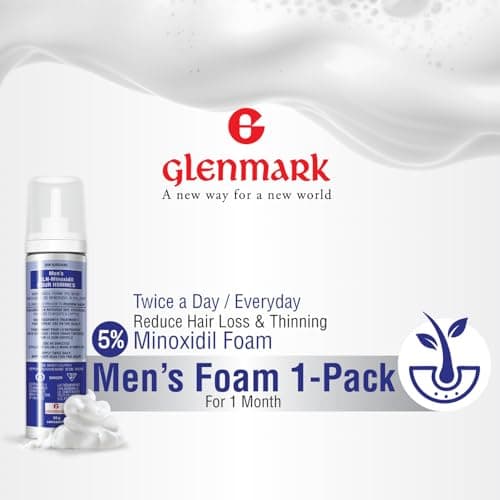 Glenmark | Minoxidil 5% Hair Regrowth Foam for Men, Aerosol Can, 1 Month Treatment (60 gr) – Mess-Free, Fast-Drying Formula for Thinning Hair & Hair Loss – Reactivates Follicles — view 2