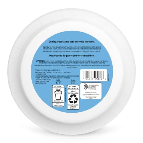 Amazon Basics Ultra Disposable Paper Bowls, 20 Oz, Microwave Safe, Soak Proof, Strong & Sturdy, White, 50 Count, Packaging May Vary — view 5