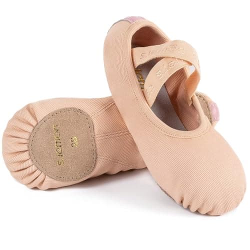 s.lemon Stretch Ballet Shoe,Girls Women Split Sole Elastic Dance Slippers Ballet Shoes TLB Orange 39