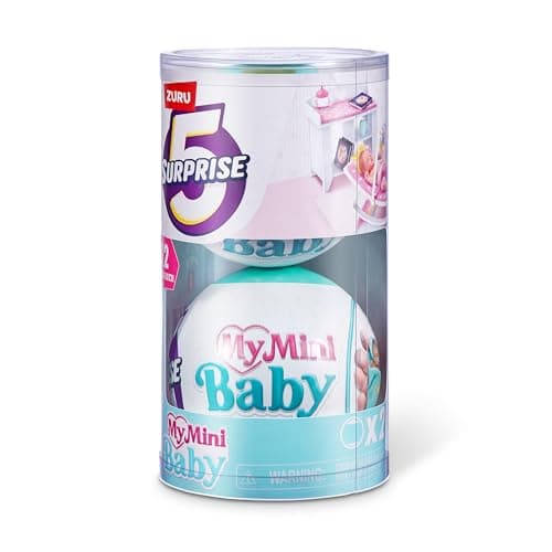 5 Surprise My Mini Baby Series 1 (2 Pack) by ZURU, Collectible Mystery Capsule, Toy for Girls, Realistic Miniature Baby, Playset and Accessories