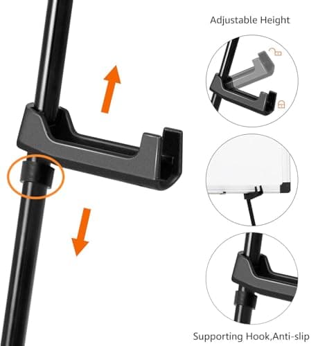Amazon Basics Easel Display Stand, Instant Floor Poster, Lightweight, Collapsible and Portable with Tripod Base, Black Steel (supports 2.3 kg) — view 2