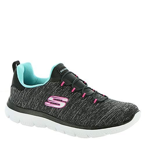 Skechers Women's Summits - Quick Getaway Shoe, Black/Light Blue/Pink, 9 M US — view 2