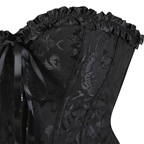 Grebrafan Plus Size Overbust Corset Classic Bustier Bodyshaper Top (US(4-6) S, Black) — view 5
