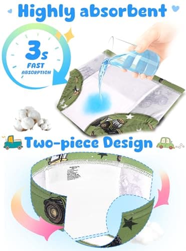 BliBliTaTa Boys Training Underwear Pants 4-Pack Toilet Potty Underpants Cotton Absorbent Padded Reusable Leak Resistant Feel Wet For Toddler Baby 4t 5t Dinosaur Car — view 5