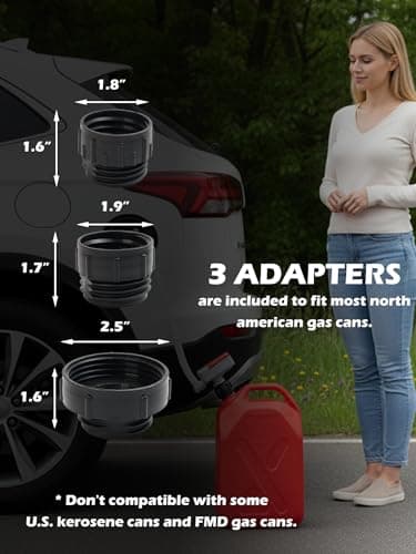 Battery Powered Fuel Transfer Pump/Portable Automatic Siphon Jerry Gas Pump for Gasoline Diesel Fuel Fluid Liquid with Auto-stop Flexible Long Hose and 3 Adaptors Fit Most Gas Cans — view 4