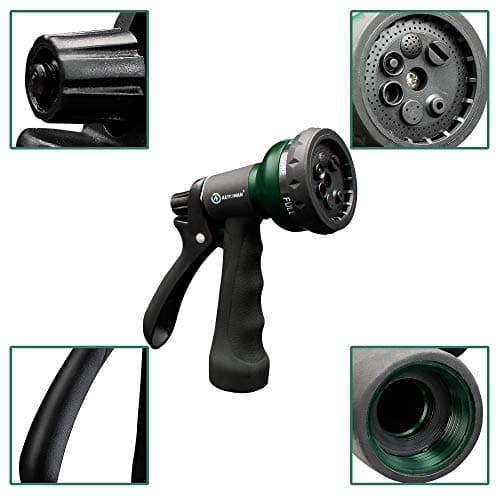 AUTOMAN-Garden-Hose-Nozzle, ABS Water Spray Nozzle with 7 Adjustable Watering Patterns, Slip Resistant for Watering Plants, Lawn& Garden, Washing Cars, Cleaning, Showering Pets & Outdoor Fun. — view 2