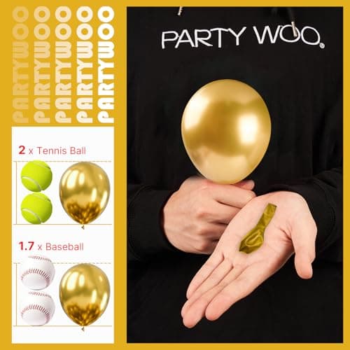 PartyWoo Metallic Gold Balloons 50pcs 5 Inch Small Mini Chrome Gold Latex Balloons for Graduation Baby Shower Gender Reveal Wedding Bachelorette New Year Birthday Party Decorations Gold-G101 — view 2