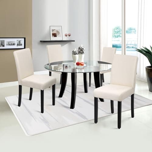 FDW Dining Chairs Set of 4 Elegant Design Modern Fabric Upholstered Dining Chairs