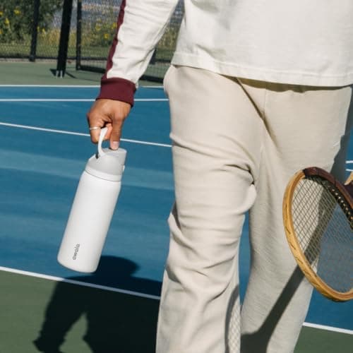 Owala FreeSip Insulated Stainless Steel Water Bottle with Straw for Sports and Travel, BPA-Free, 24-oz, Shy Marshmallow — view 5