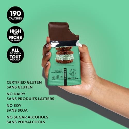 TRUBAR Vegan Protein Bar, It’s Mint to Be Chip, Gluten Free, Plant Based High Fiber, Dairy Free, Low Fat, Non GMO, No Sugar Alcohols, 12G Lean Protein, 13G Fiber, Healthy Snack Bars, 12 CT — view 3