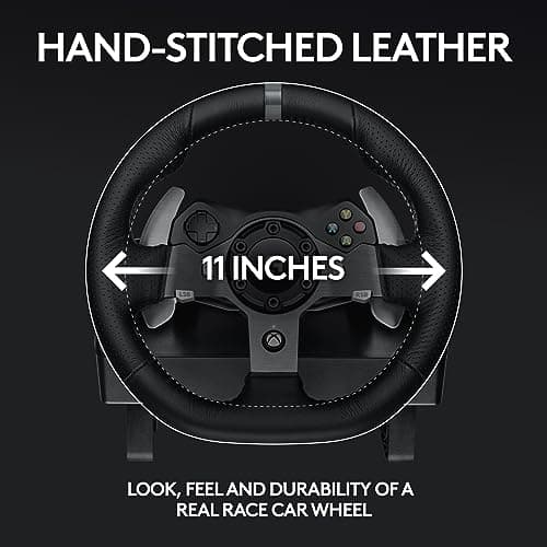 Logitech G920 Driving Force Racing Wheel and Floor Pedals, Real Force Feedback, Stainless Steel Paddle Shifters, Leather Steering Wheel Cover for Xbox Series X|S, Xbox One, PC, Mac - Black — view 4