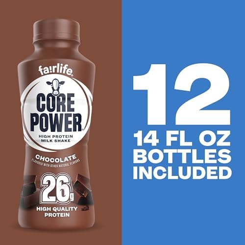 Core Power Protein Shake, Chocolate, 26g Bottle, 14oz, 12 Pack — view 4