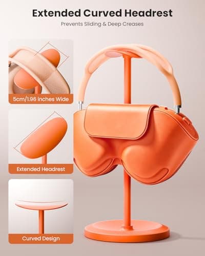 Tiiletzote Headphone Stand, Desktop Headset Holder, Orange — view 4