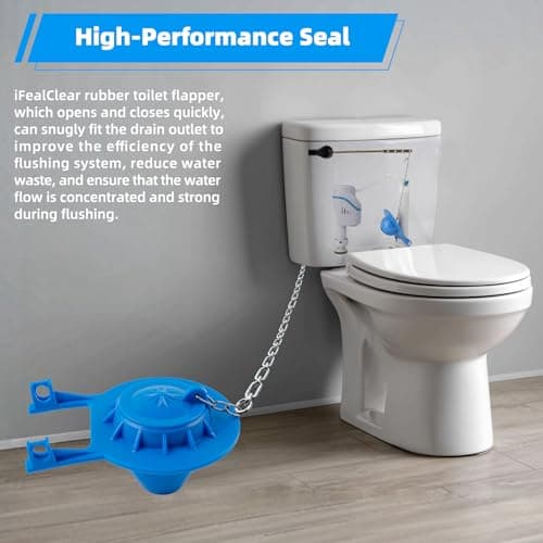 Universal 2-Inch Toilet Flapper, Adjustable Metal Chain, Chlorine-Resistant — view 5