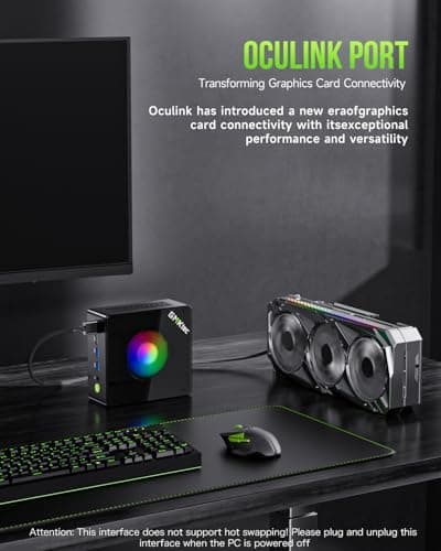 GMKtec Gaming PC, K11 AMD Ryzen 9 8945HS(8C/16T, Up to 5.2GHz), 32GB DDR5 RAM 1TB Mini PC Desktop Computer, Oculink, Dual NIC 2.5GbE LAN, HDMI/DisplayPort/USB4*2 — view 7