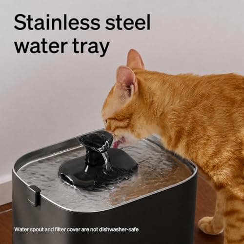 PETLIBRO Upgrade Cat Water Fountain Stainless Steel Tray, Dockstream 2 Cat Fountain Indoor, 3L/101oz Auto Cat Fountains for Drinking, App Monitoring Pet Water Fountain Dog, 5G WiFi Cat Water Dispenser — view 5