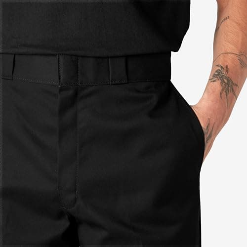 Dickies Men's Loose Fit Double Knee Twill Work Pant, Black, 38W x 36L