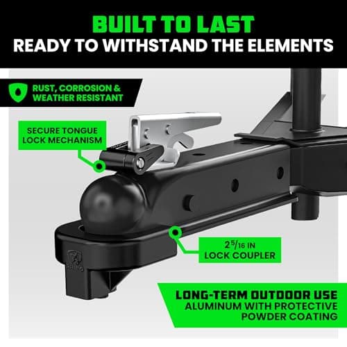 Rhino USA Trailer Hitch Lock Kit Heavy Duty Anti Theft Trailer Coupler Locks for RV, Camper, Trailer, Boat, Caravan - Reinforced Solid Steel Tow Lock for Trailer Tongue (2-5/16") — view 2