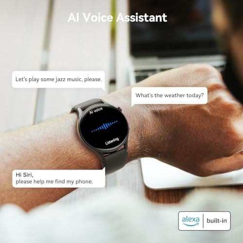 Smart Watch for Men Women, Answer/Make Call, 1.32'' AMOLED Screen Fitness Tracker with Heart Rate/Sleep/SpO2 Monitor, Smartwatch for iPhone/Samsung/Android, 110 Sport Mode, 3ATM Waterproof(Black) — view 6