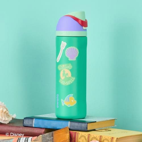 Owala Disney Princess FreeSip Insulated Stainless Steel Water Bottle with Straw for Sports and Travel, BPA-Free Sports Water Bottle, 24 oz, Ariel — view 4